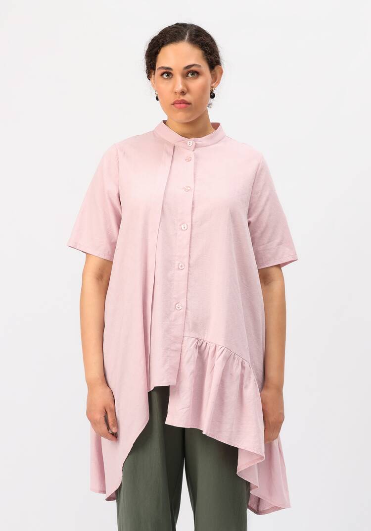 Блуза оригинального кроя с воланом шир.  750, рис. 27