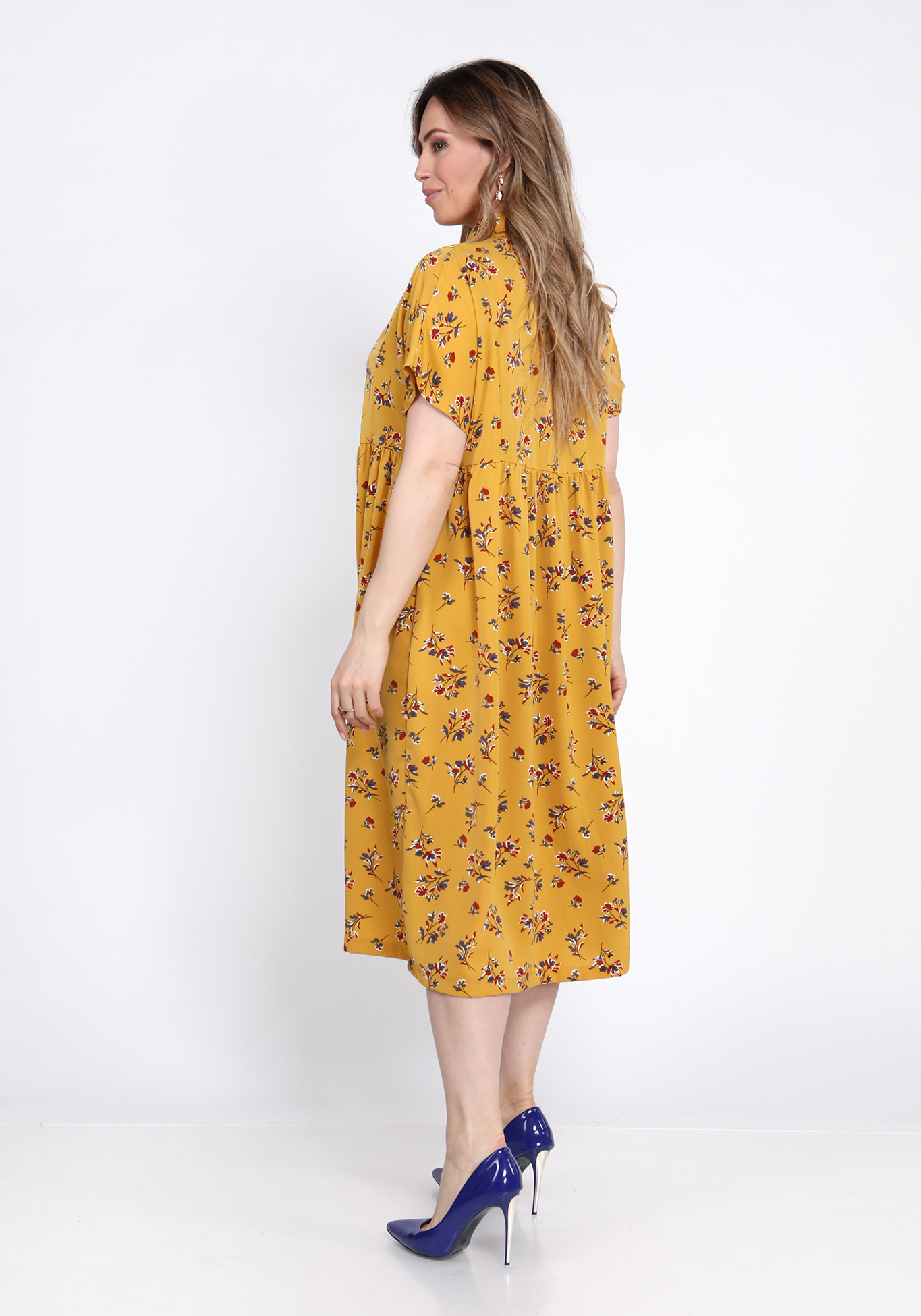 Платье длины миди Bianka Modeno, размер 48, цвет горчичный - фото 3