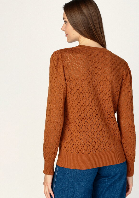 Кардиган ажурный с обтянутыми пуговицами шир.  580, рис. 32