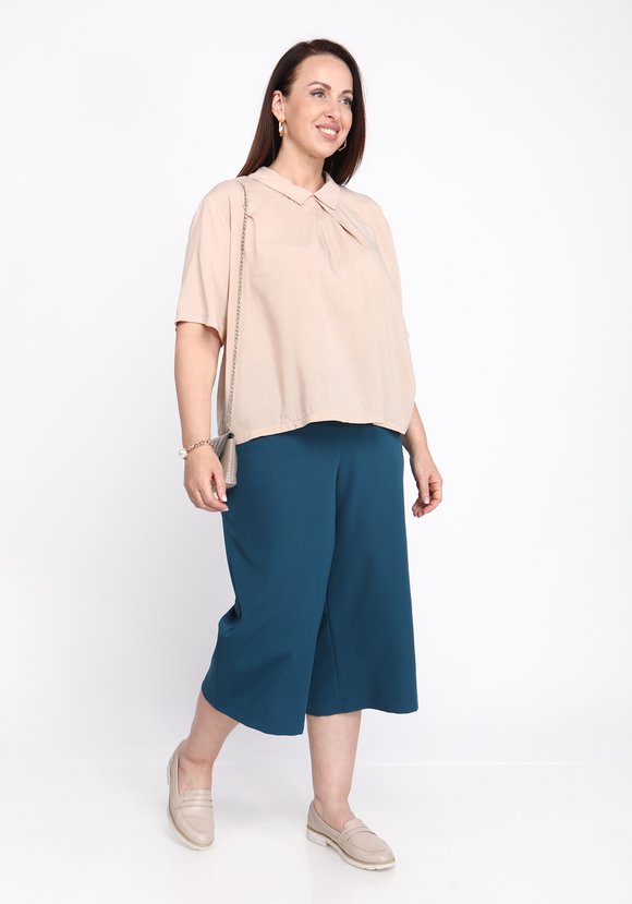 Брюки-кюлоты однотонные широкие шир.  580, рис. 7