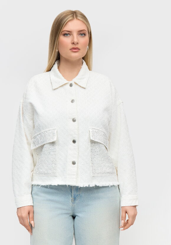 Куртка со стразами Инесса шир.  580, рис. 10