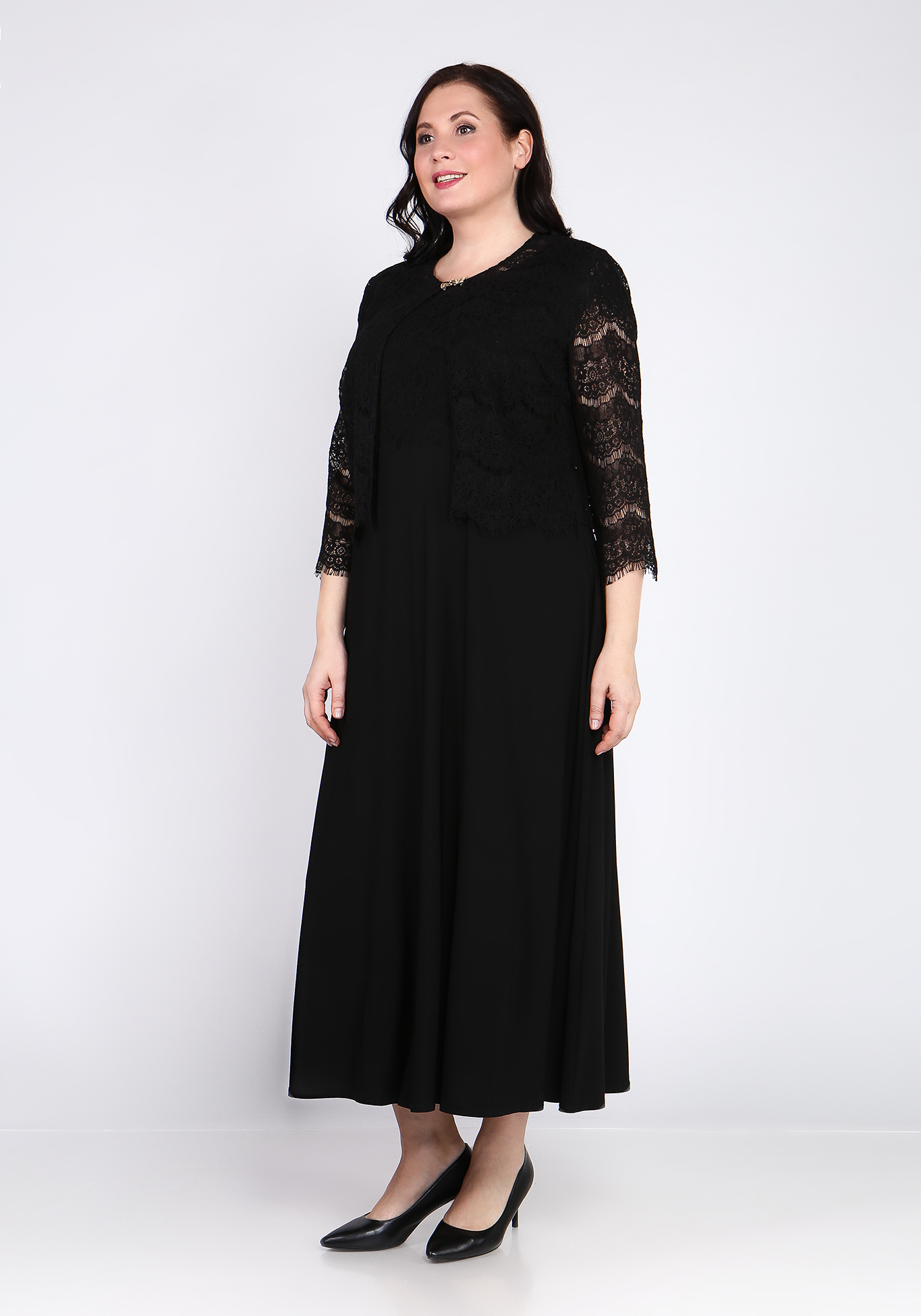 Платье с кардиганом "Люсин" Bel Fiore, размер 50, цвет черный - фото 6