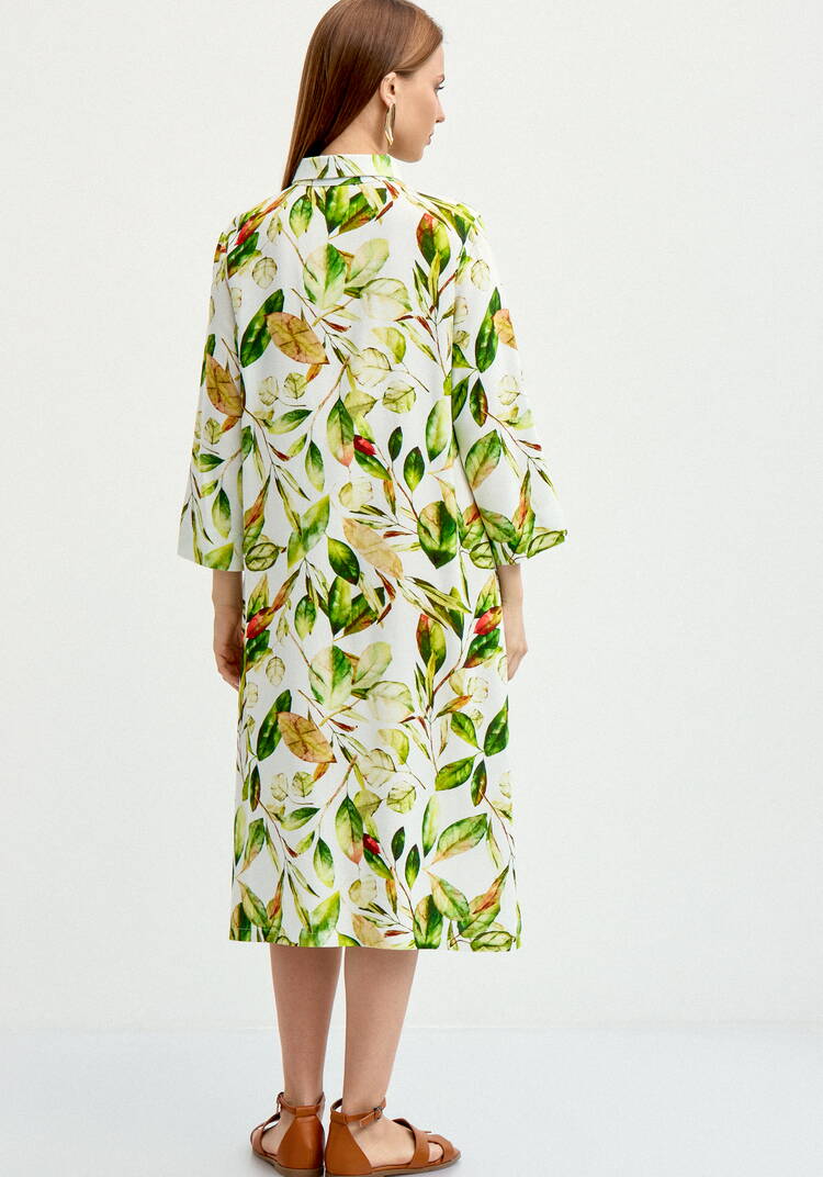 Платье-рубашка изо льна с принтом шир.  750, рис. 3