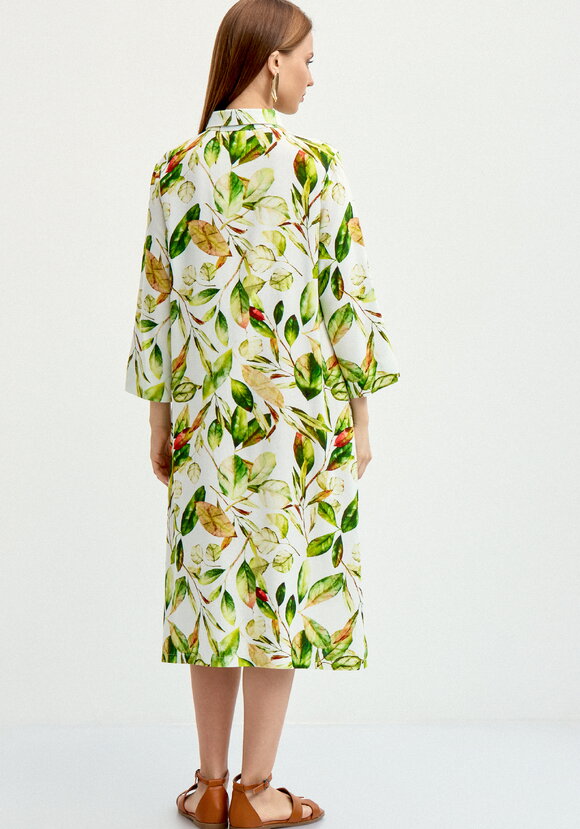 Платье-рубашка изо льна с принтом шир.  580, рис. 3