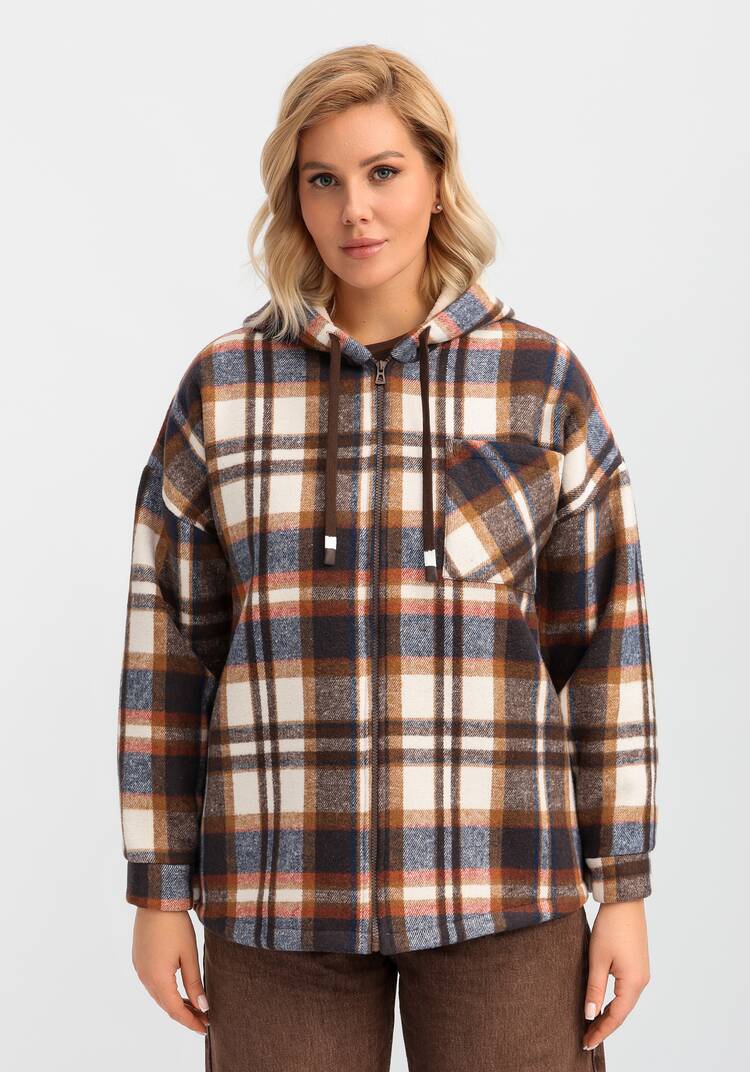 Толстовка утеплённая в клетку шир.  750, рис. 31