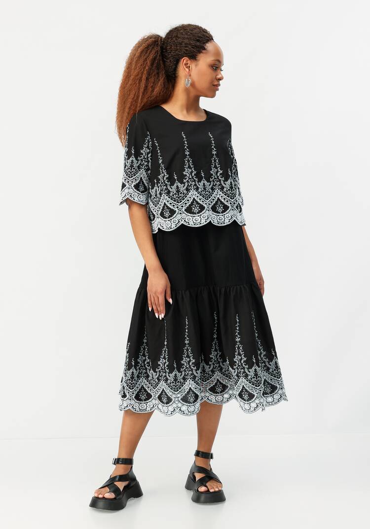 Платье свободного кроя с вышивкой шир.  750, рис. 17