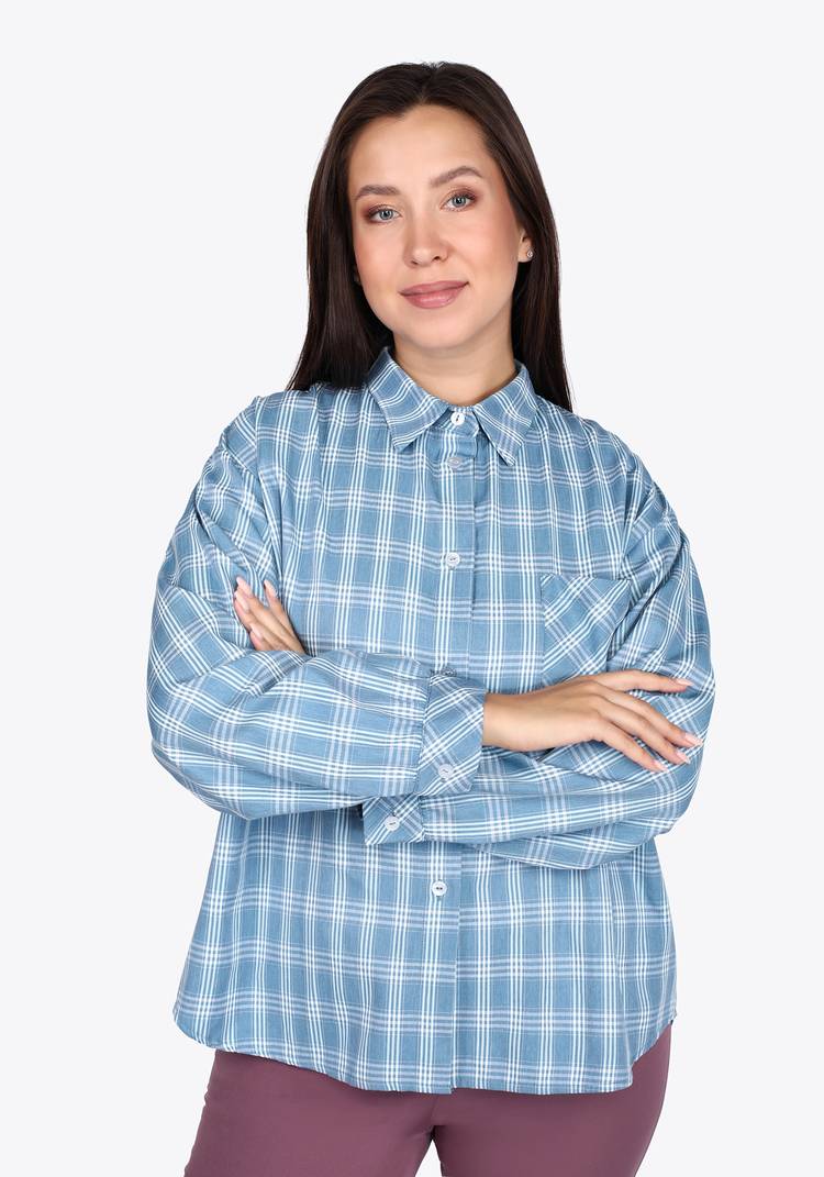 Рубашка из хлопка в клетку шир.  750, рис. 11