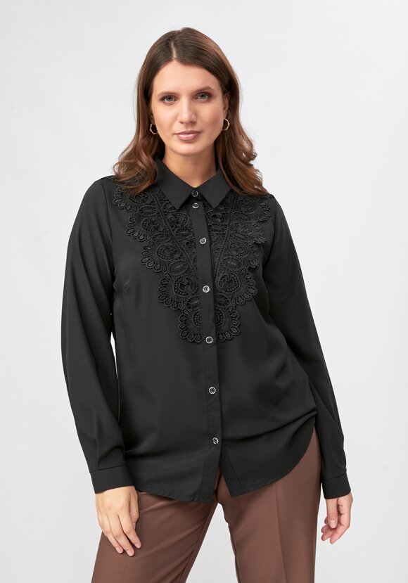 Блуза прямого кроя с ажурным кружевом шир.  580, рис. 21