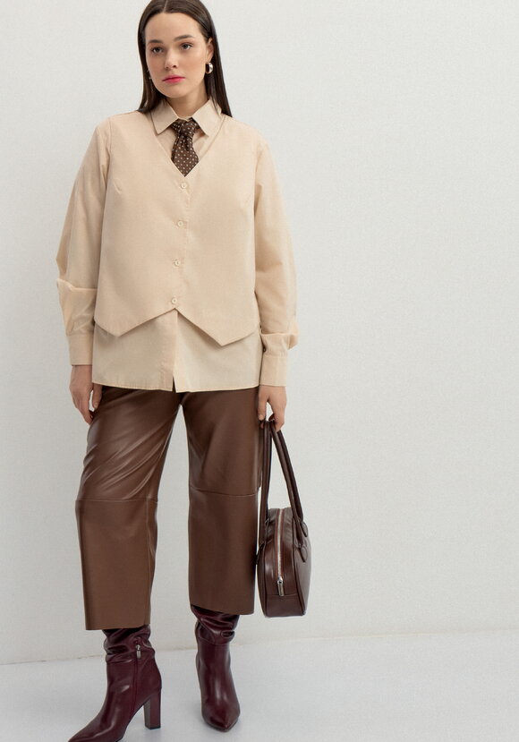 Блуза с имитацией жилетки свободного кроя шир.  580, рис. 14