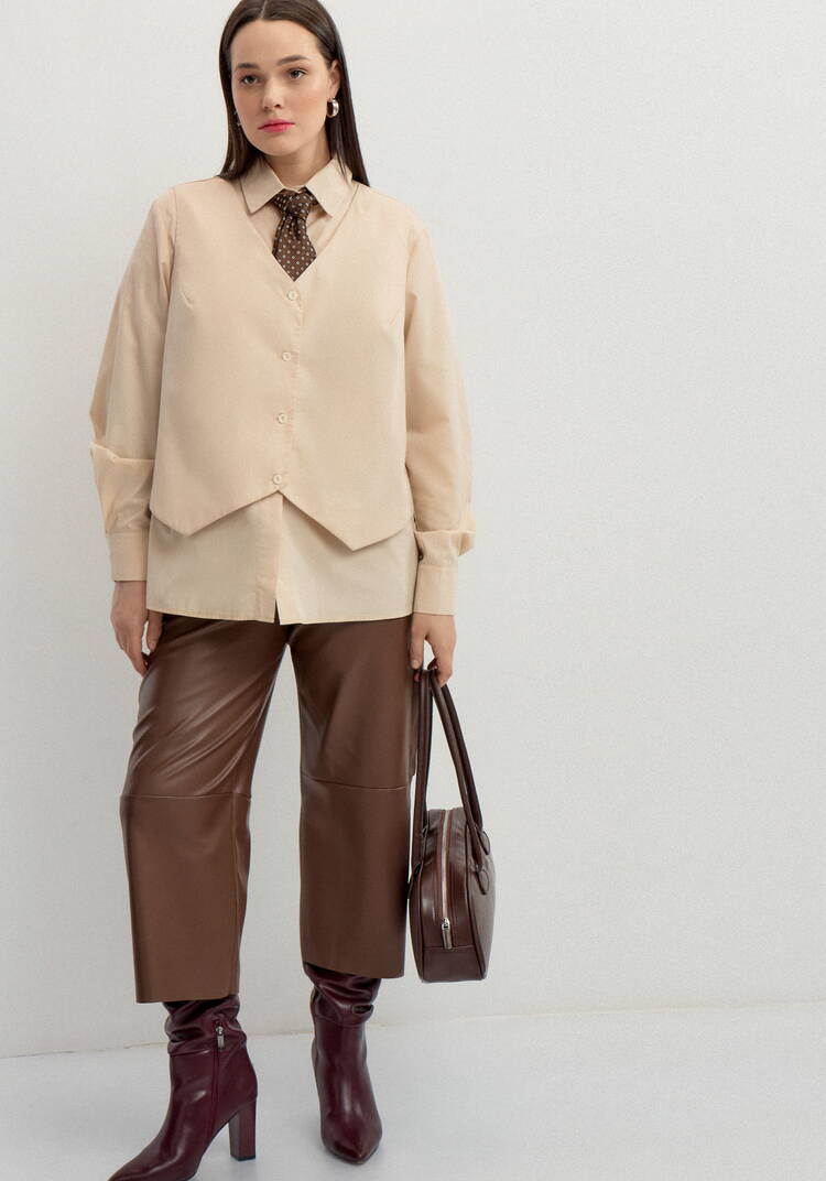 Блуза с имитацией жилетки свободного кроя шир.  750, рис. 14