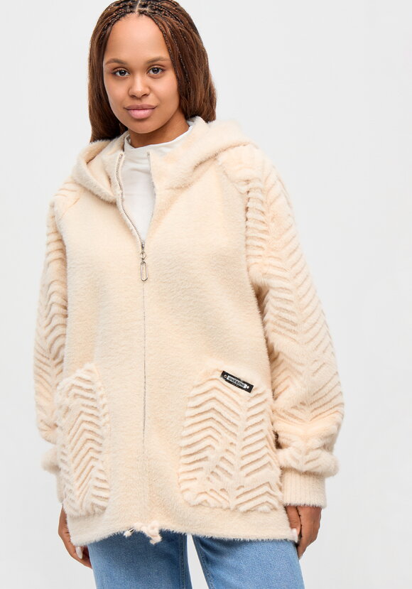 Куртка-альпака с капюшоном, удлиненная шир.  580, рис. 7