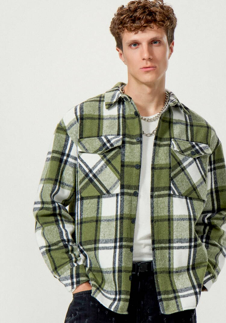 Рубашка в крупную клетку шир.  750, рис. 15