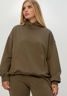 Худи свободного кроя с принтом на спине