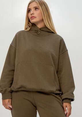 Худи свободного кроя с принтом на спине