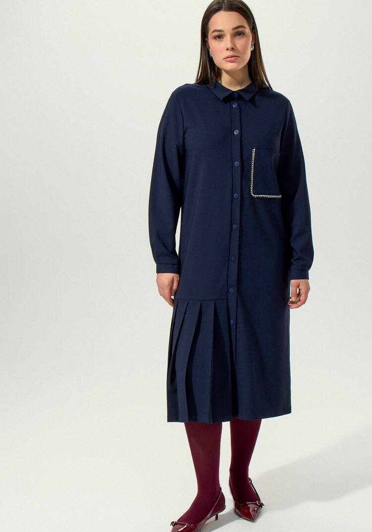 Платье-рубашка с декорированным карманом шир.  750, рис. 6