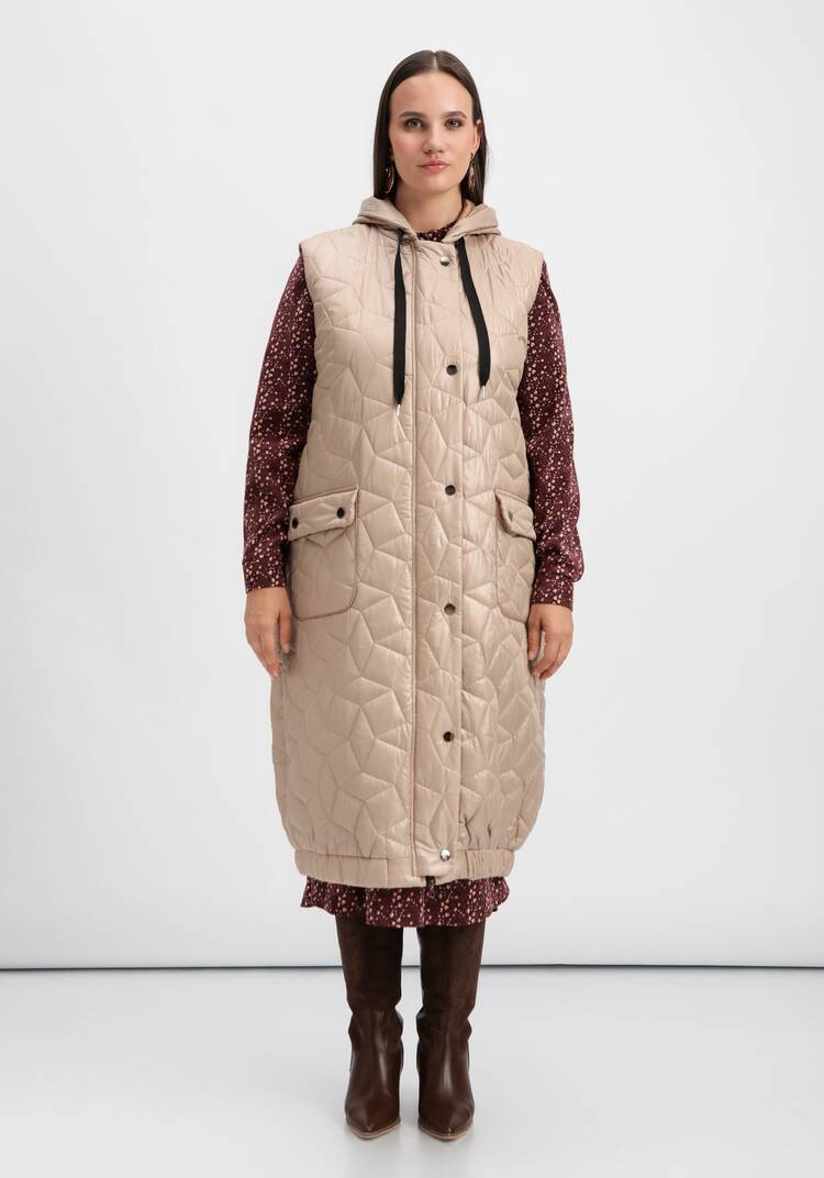 Жилет оверсайз удлинённый с капюшоном шир.  750, рис. 34