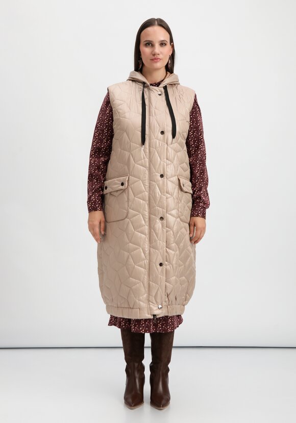 Жилет оверсайз удлинённый с капюшоном шир.  580, рис. 34