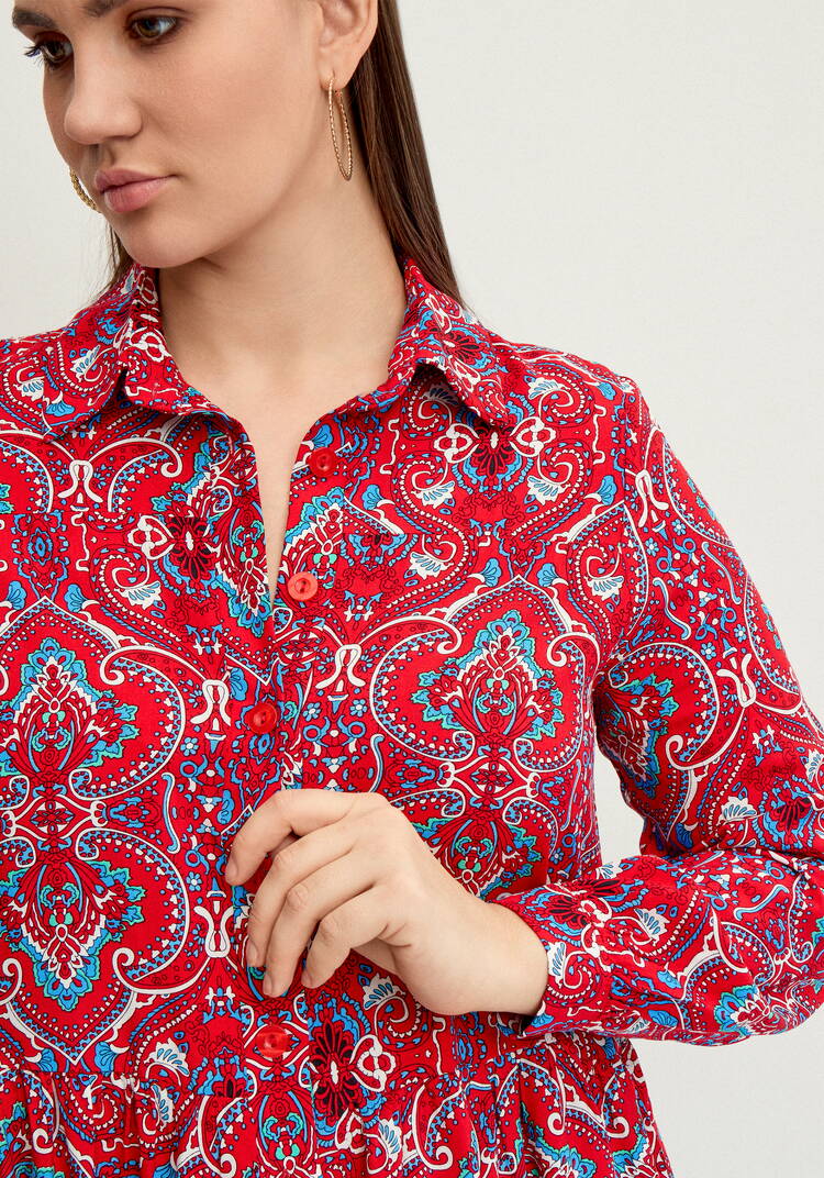 Блуза А-силуэта с ярусами шир.  750, рис. 19