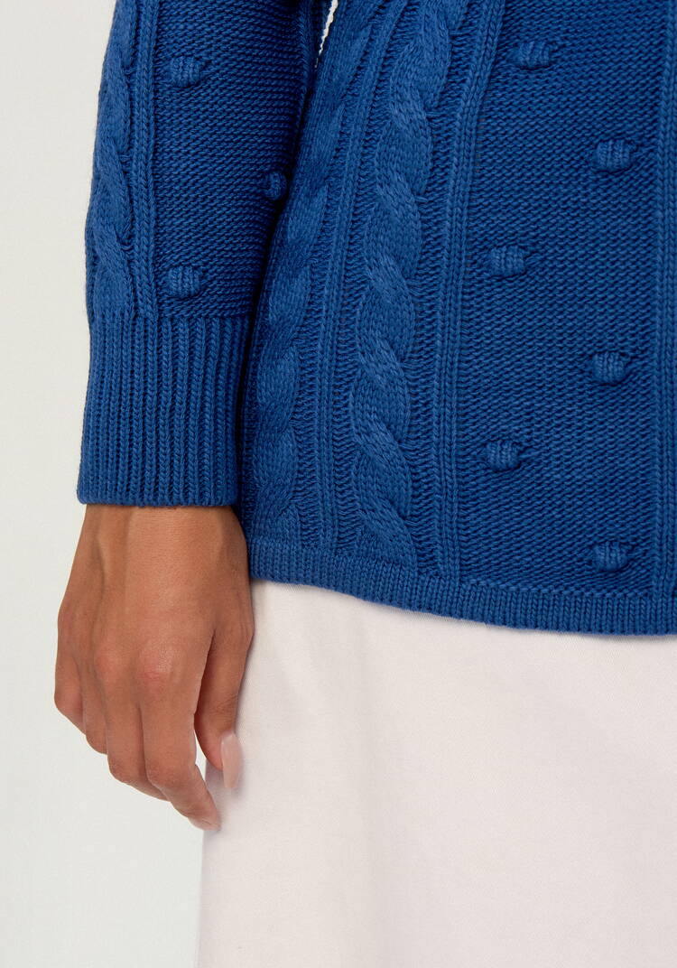 Джемпер с высокой горловиной и косами шир.  750, рис. 55