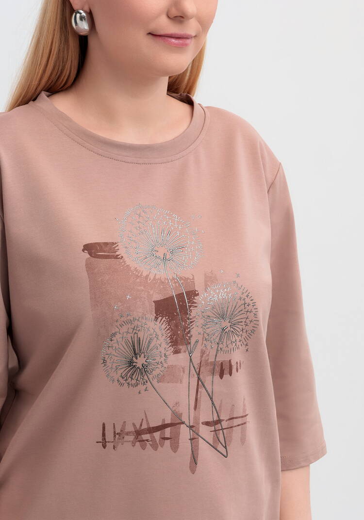 Блуза с длинным рукавом и цветочным рисунком шир.  750, рис. 10