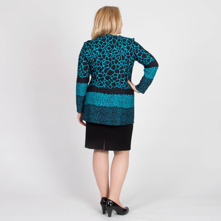 Блуза с эффектом двойки и монохромным принтом шир.  750, рис. 10