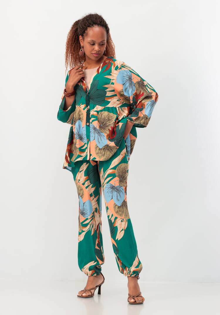 Брюки бананы с цветочным принтом шир.  750, рис. 23