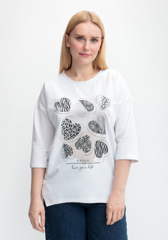 Блуза с принтом Сердца шир.  580, рис. 4