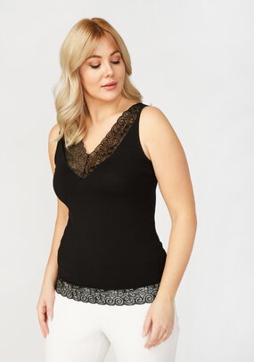 Майка с кружевом по низу Леди Лайма