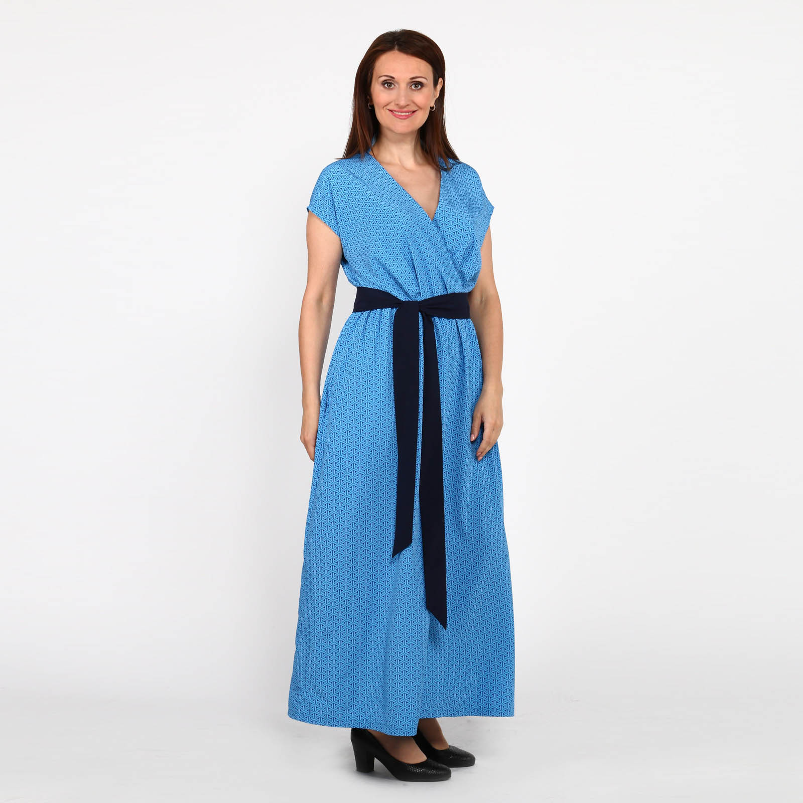 Платье с поясом Bianka Modeno, цвет голубой, размер 52 - фото 9