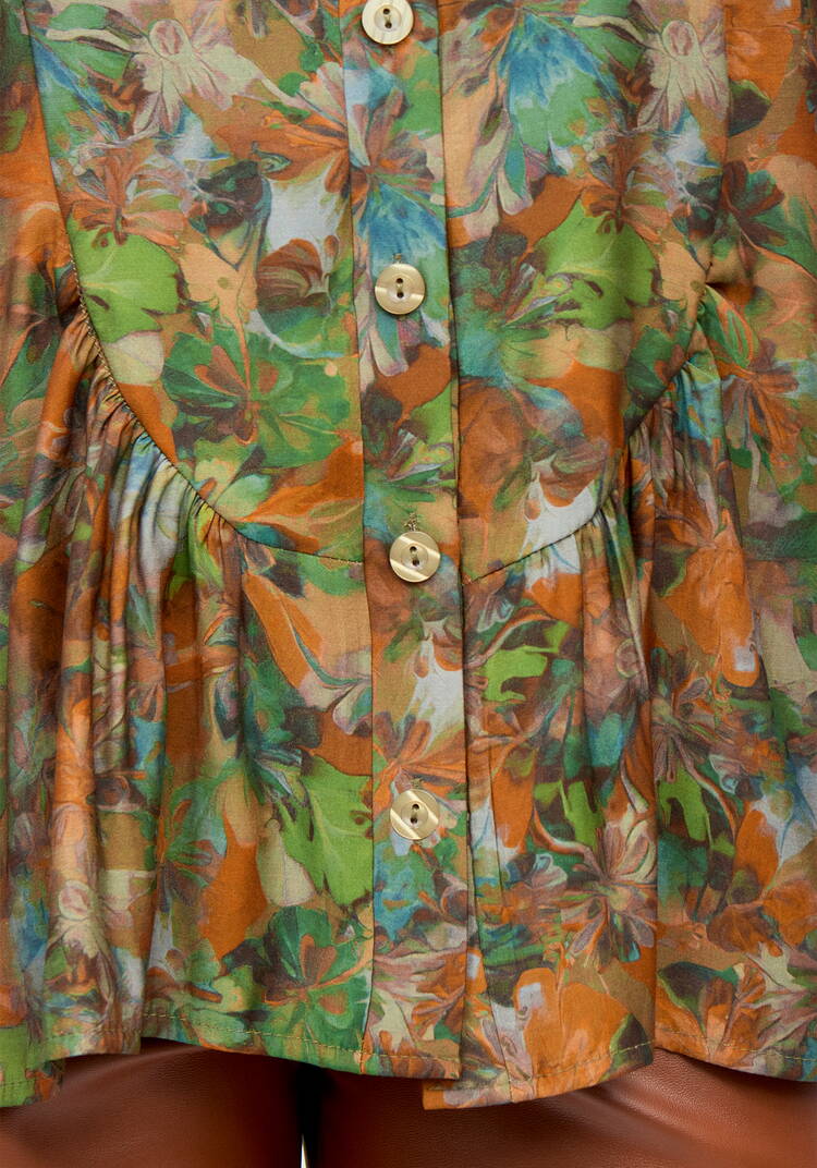 Блуза из ткани с акварельным принтом шир.  750, рис. 15