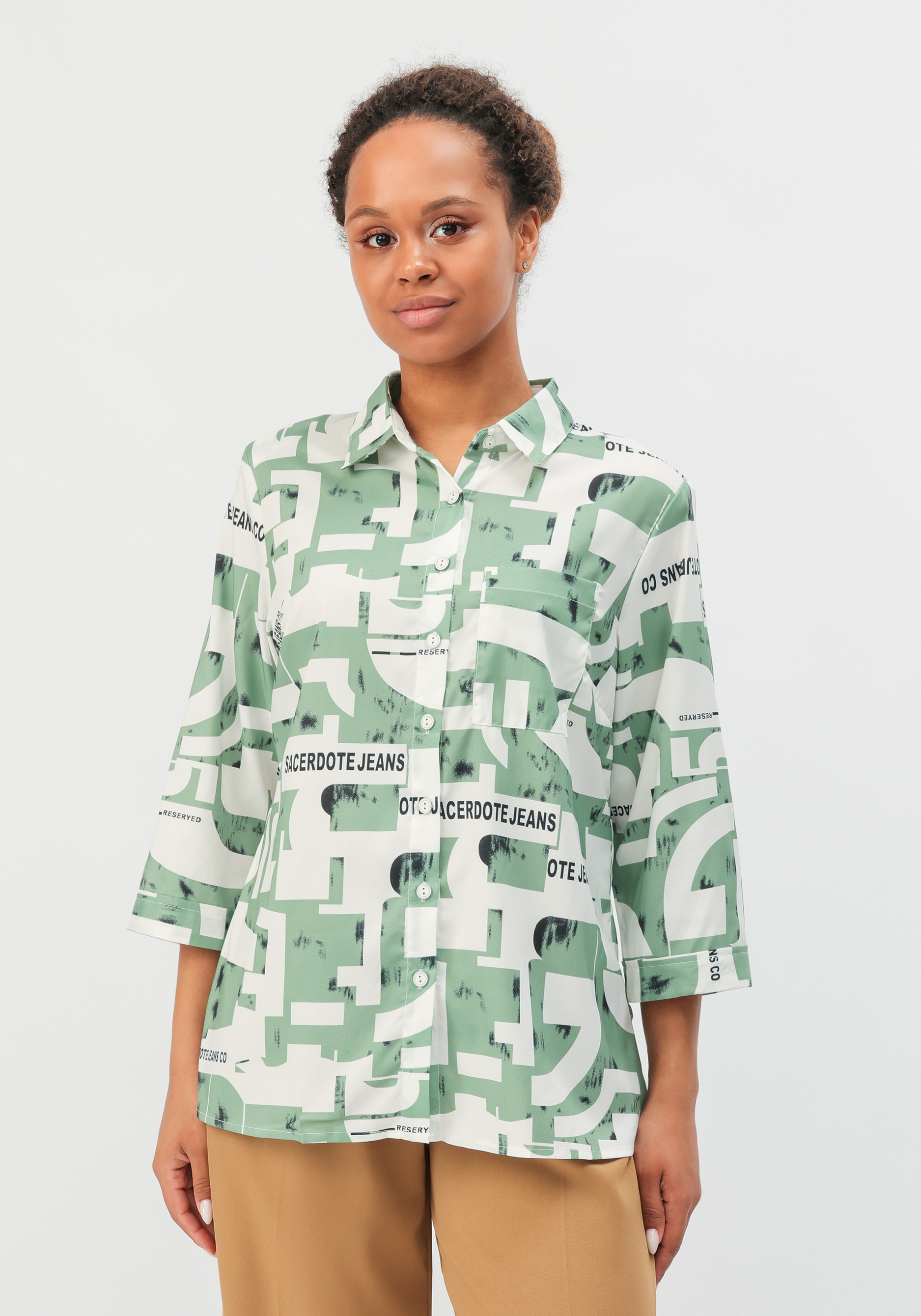 Блуза "Кэйт" No name, цвет зеленый, размер 52 - фото 9