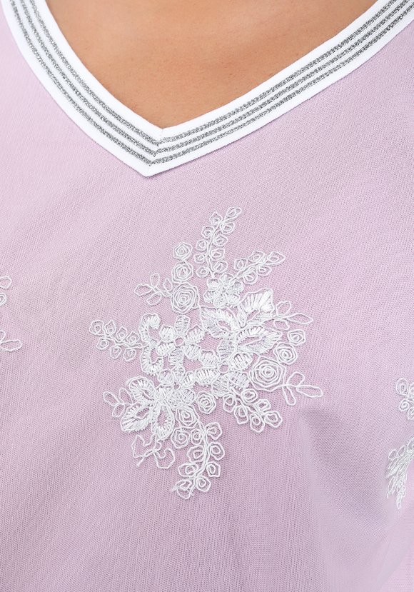 Блуза свободная с кружевной вставкой шир.  580, рис. 12