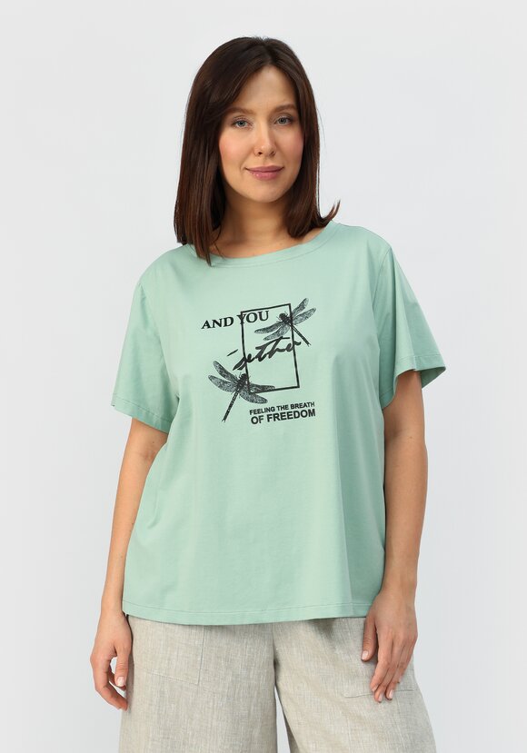 Футболка с дизайнерским принтом шир.  580, рис. 14