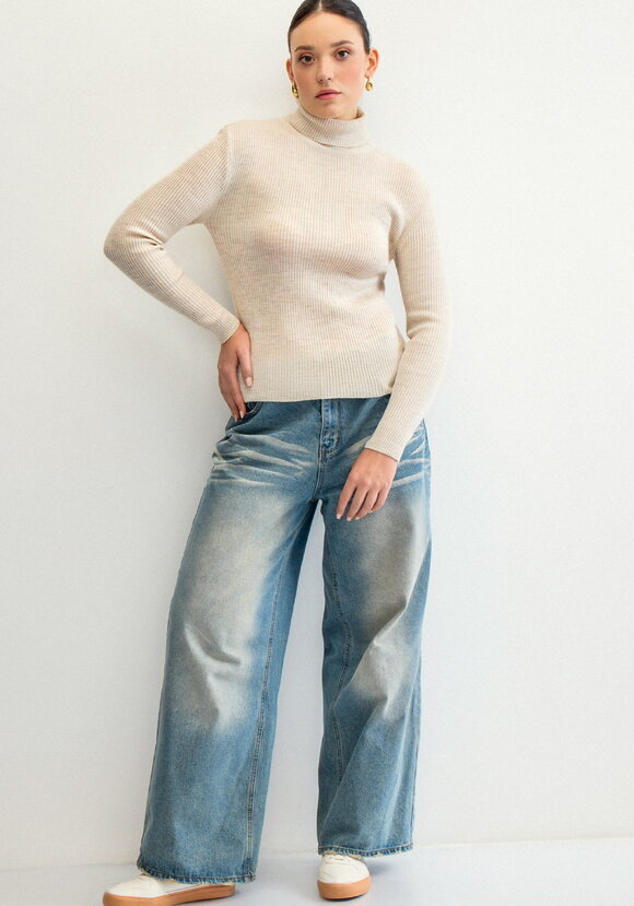 Водолазка в рубчик с высокой горловиной шир.  580, рис. 16