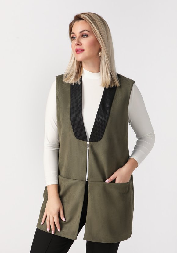 Жилет женский из эко-замши Рита шир.  580, рис. 2