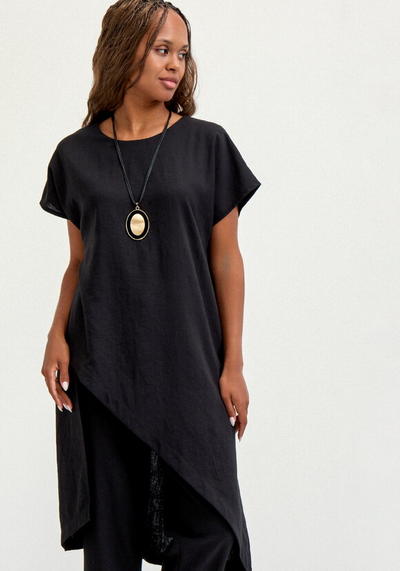 Туника изo льна с ассиметричным кроем шир.  580, рис. 7