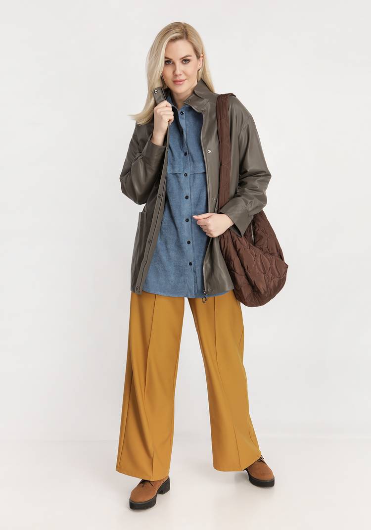 Куртка из экокожи с воротником-стойкой шир.  750, рис. 7