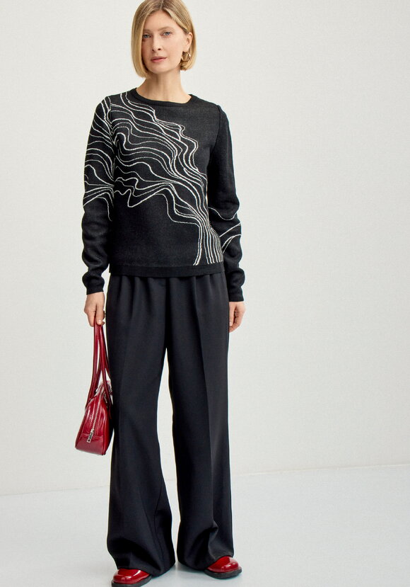 Джемпер с абстрактным рисунком Волны шир.  580, рис. 12