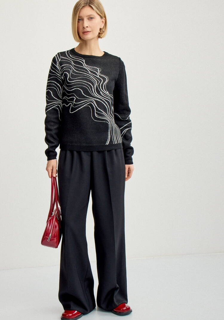 Джемпер с абстрактным рисунком Волны шир.  750, рис. 12