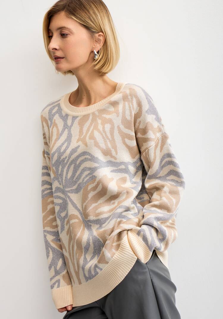 Джемпер с растительным принтом и манжетами шир.  750, рис. 27