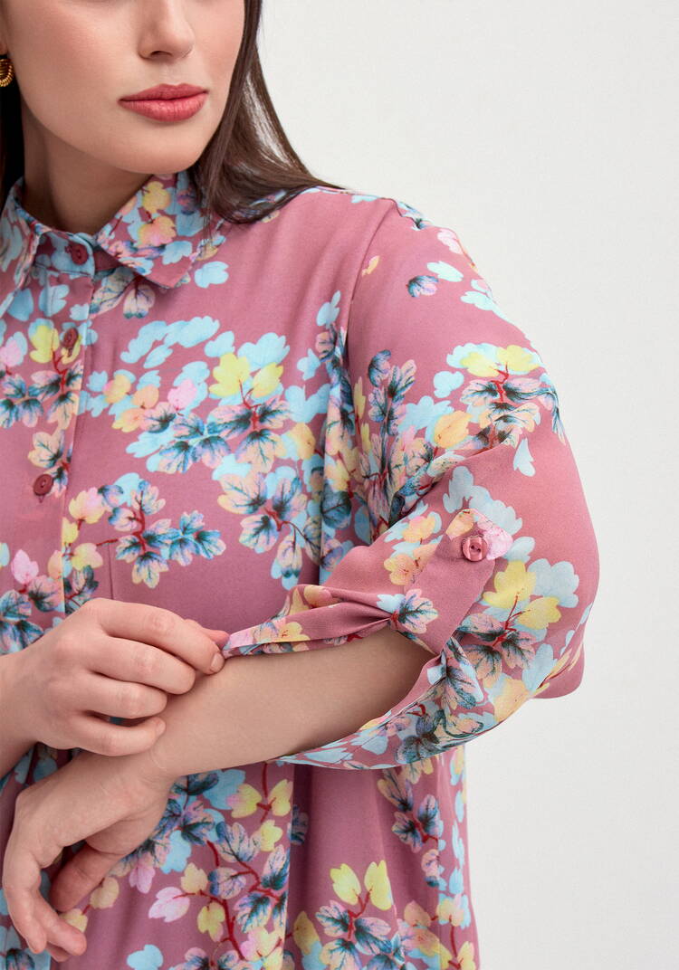 Рубашка с флористическим принтом шир.  750, рис. 14