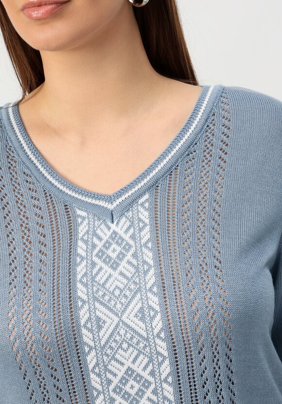 Пуловер с узором на передней полочке шир.  580, рис. 13