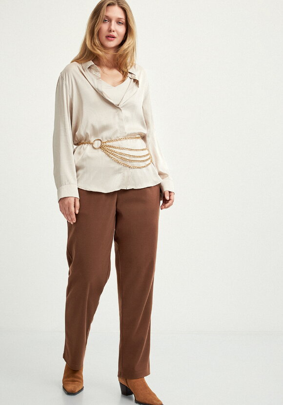 Прямые брюки на резинке с карманами шир.  580, рис. 6