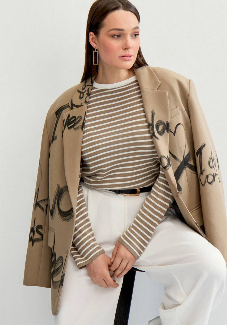 Лонгслив с рисунком в полоску шир.  750, рис. 6