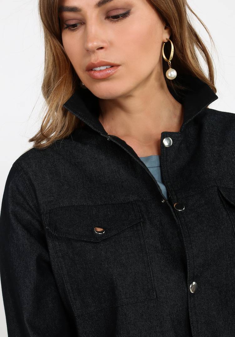 Рубашка джинсовая на кнопках шир.  750, рис. 12