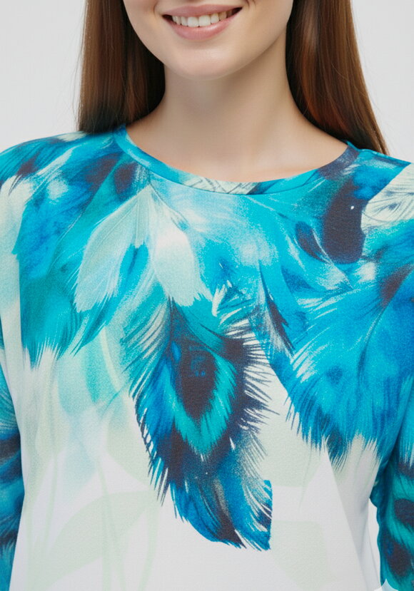 Джемпер с принтом Перья шир.  580, рис. 5