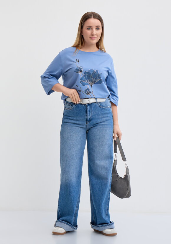 Блуза на кулиске с принтом шир.  580, рис. 14