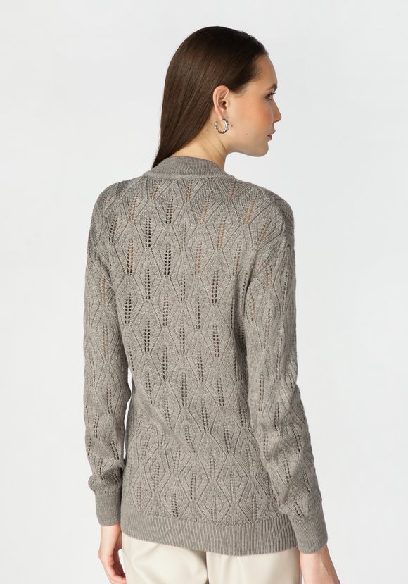 Бомбер женский на молнии с ажурным рисунком шир.  580, рис. 2