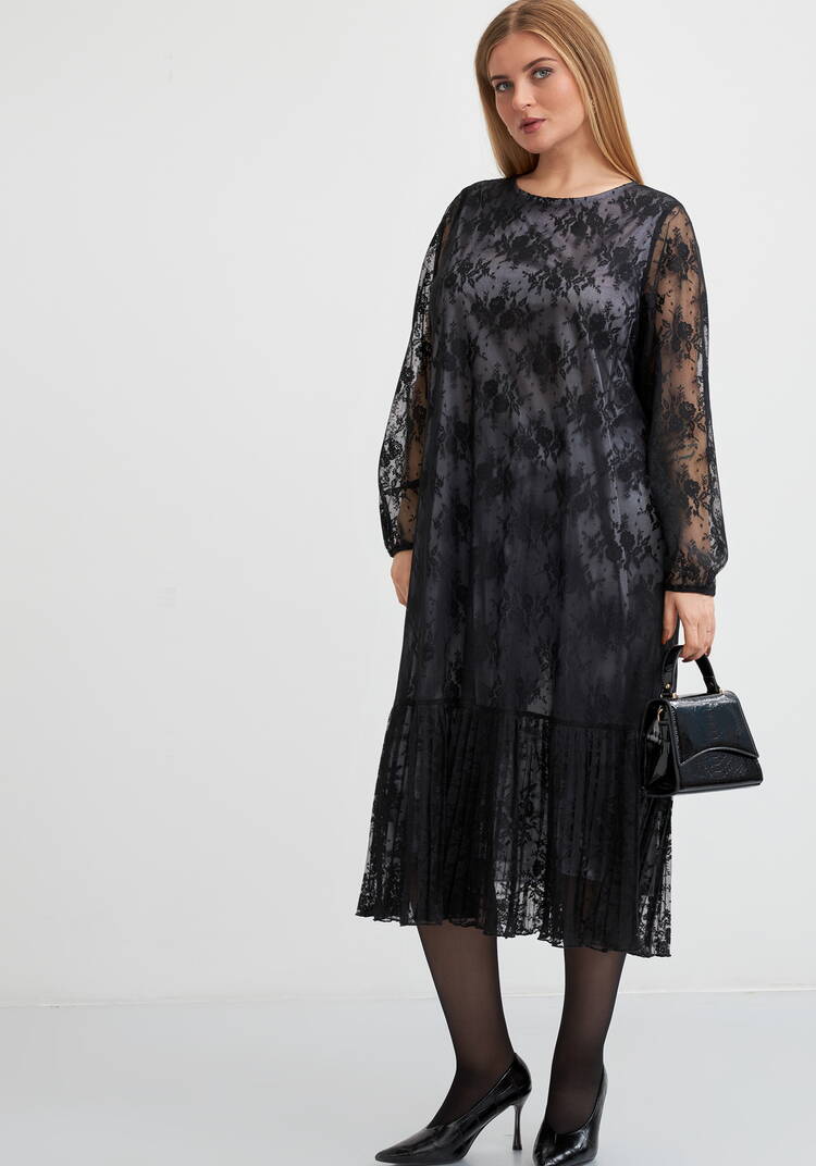 Платье кружевное с ярусом шир.  750, рис. 7