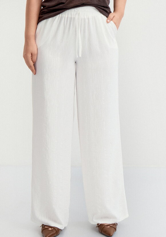 Брюки широкие с оригинальным принтом на ткани шир.  580, рис. 4